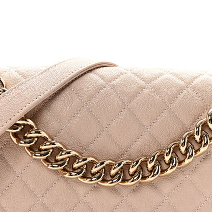 Caviar Quilted Medium Boy Flap Beige