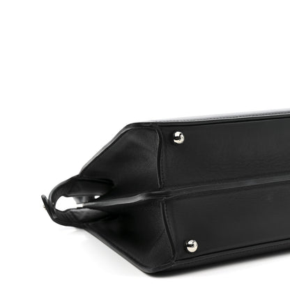 X MARC JACOBS Vitello Seta Shiny Nappa Medium Peekaboo I SEE U Satchel Black