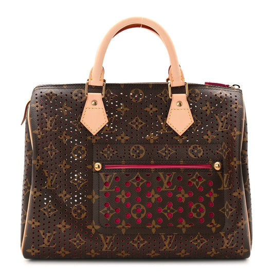 Monogram Perforated Speedy 30 Fuchsia