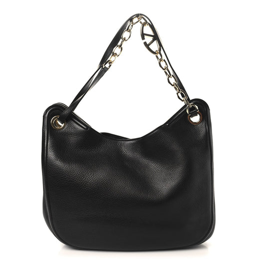 Nappa Maxi Vlogo Gate Hobo Bag Black