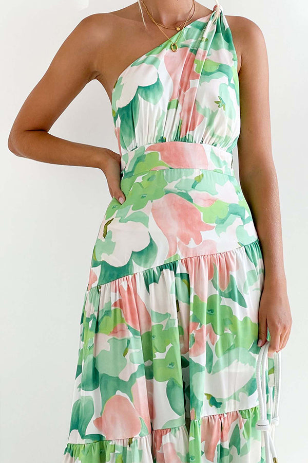 Vestido midi sin mangas con hombros descubiertos y largo medio 