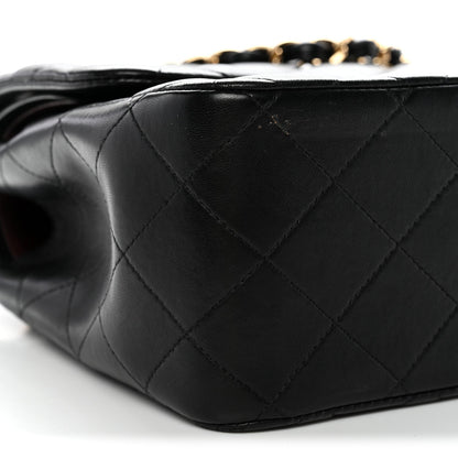 Lambskin Quilted Jumbo Double Flap Black