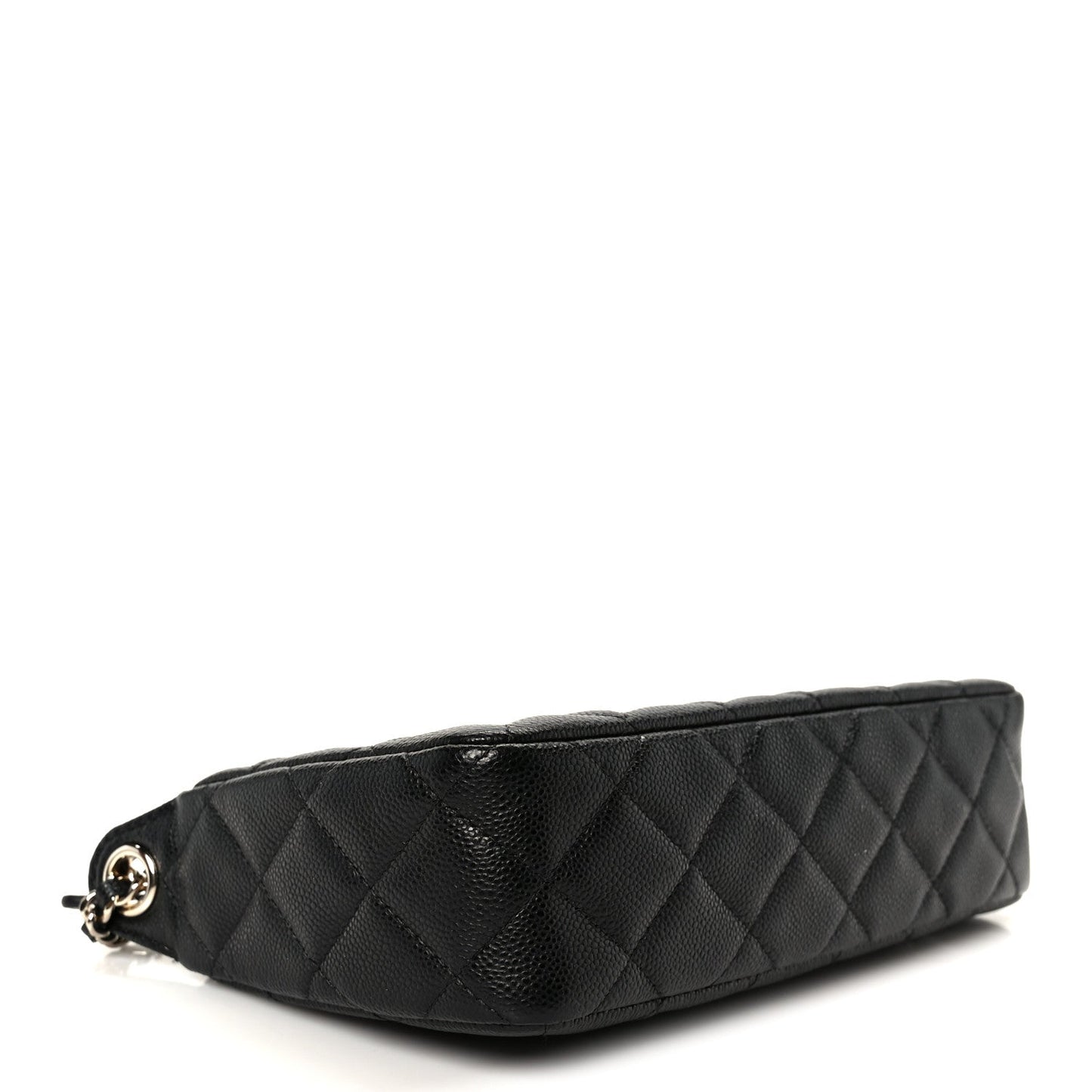 Caviar Quilted Purse With Chain Black