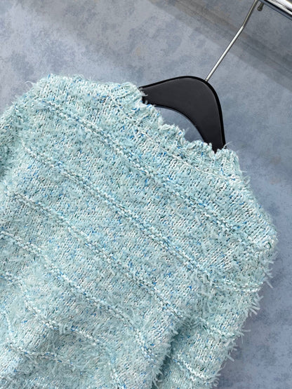 CC 2025 Jacket Light Blue Tweed Wool 325870