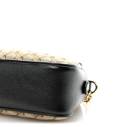 Monogram Matelasse Diagonal Small GG Marmont Chain Shoulder Bag Beige Black
