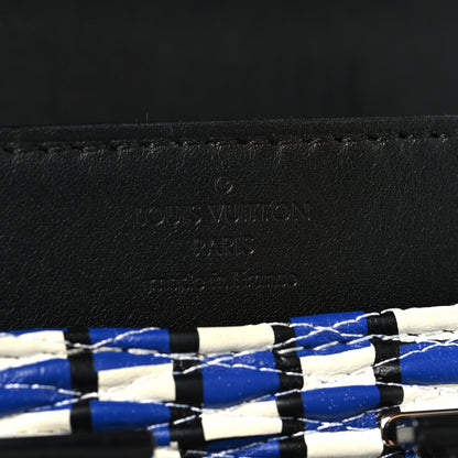 Calfskin Epi Smock Louise MM Chain Clutch Blue White Black