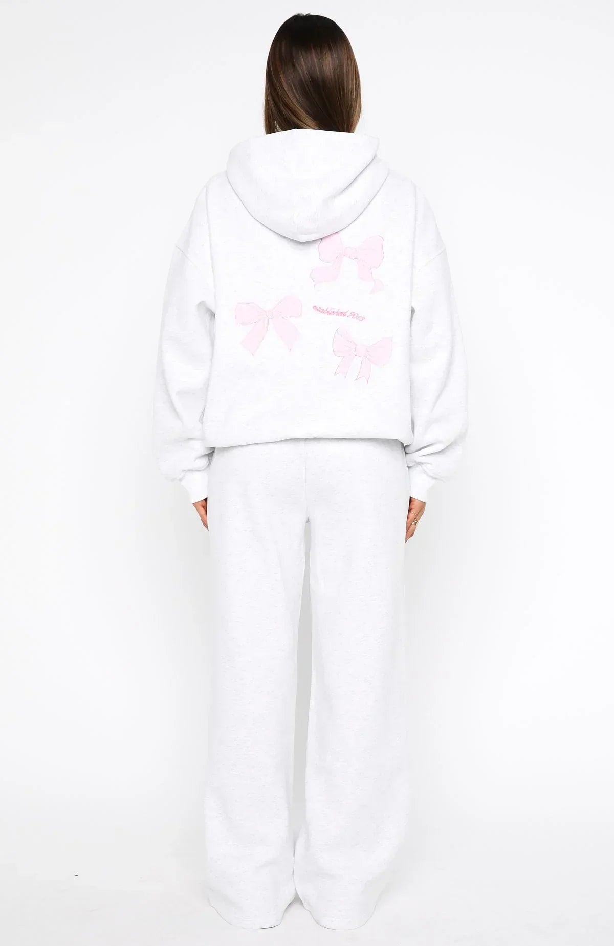 Daydreamers Madeline Wide Leg Sweatpants Grey Marle