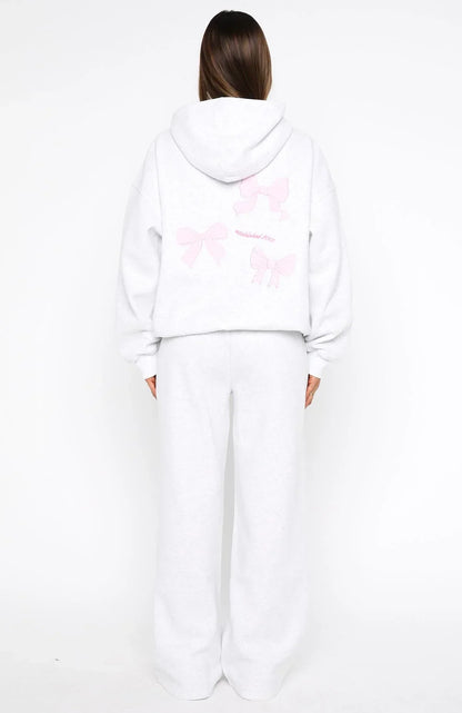 Daydreamers Madeline Wide Leg Sweatpants Grey Marle