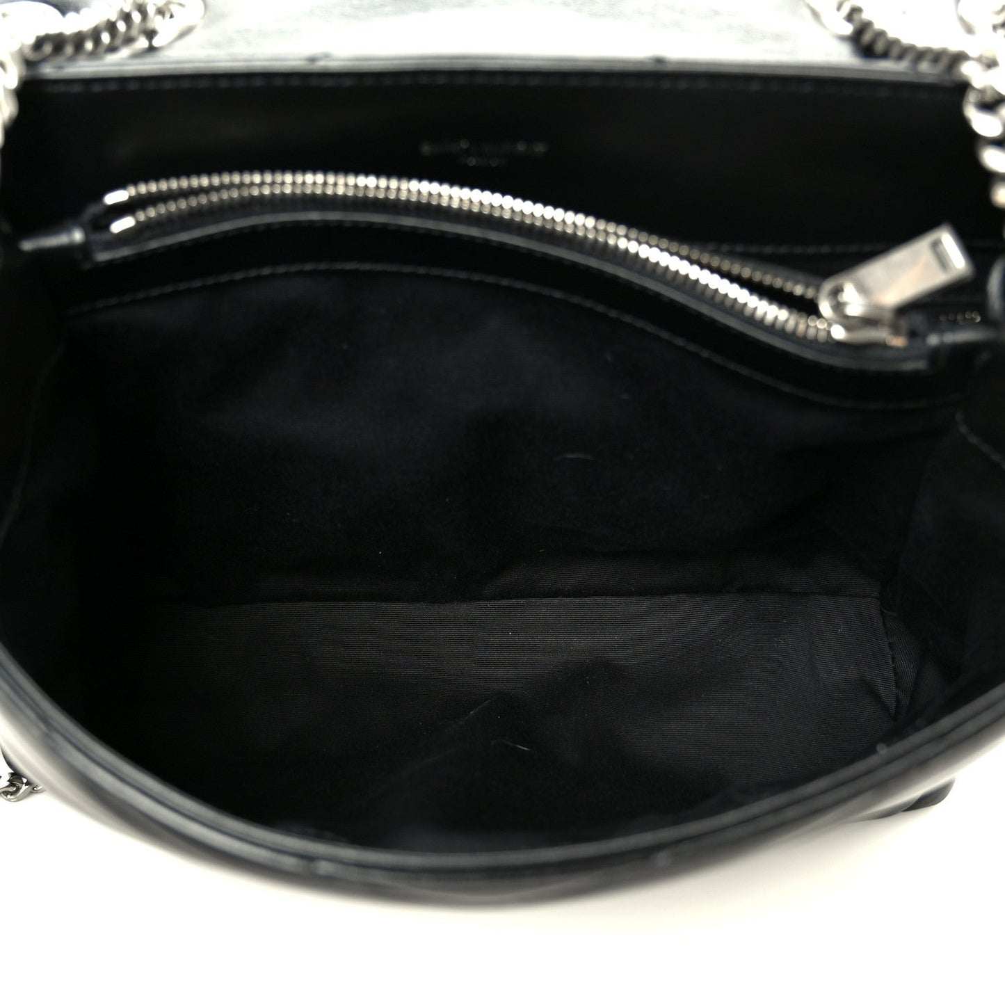 Calfskin Y Quilted Monogram Medium Loulou Chain Satchel Black