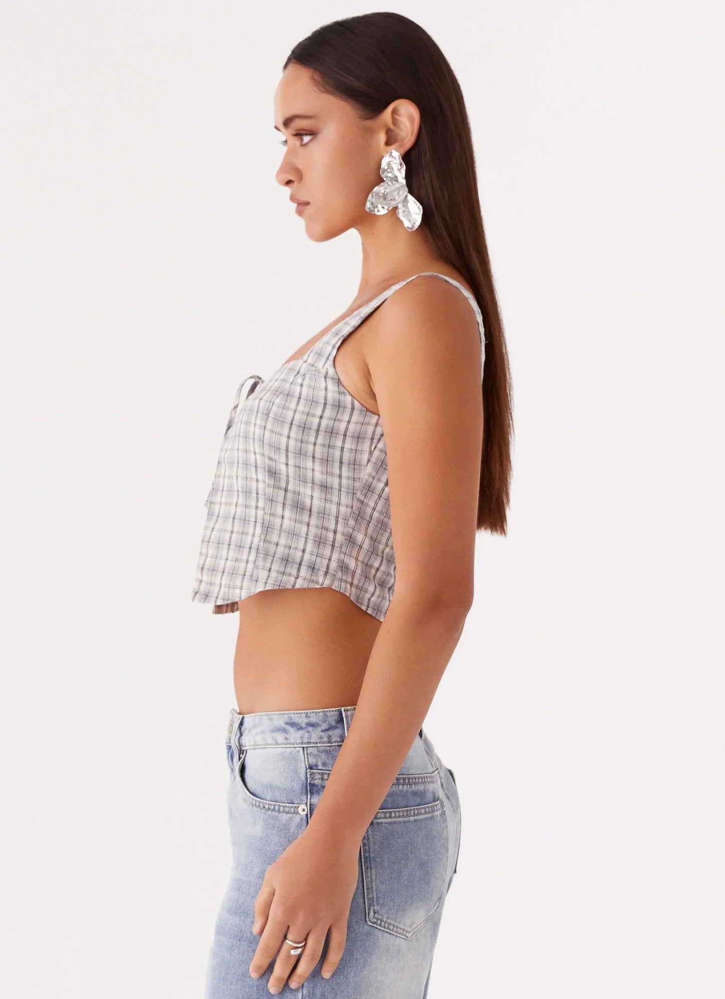 Oasis Dreams Tie Top - Check