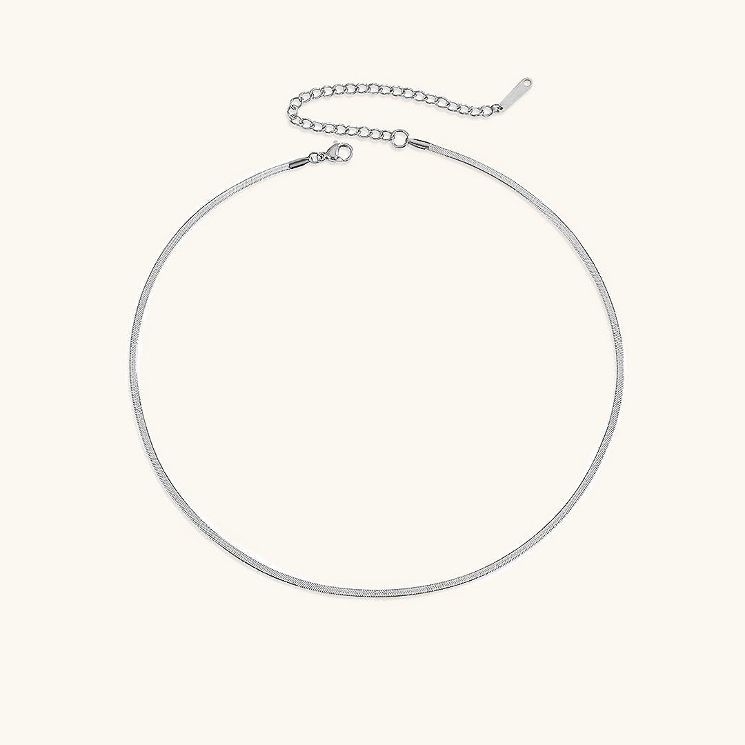 Sleek Grace - Gold Herringbone Necklace
