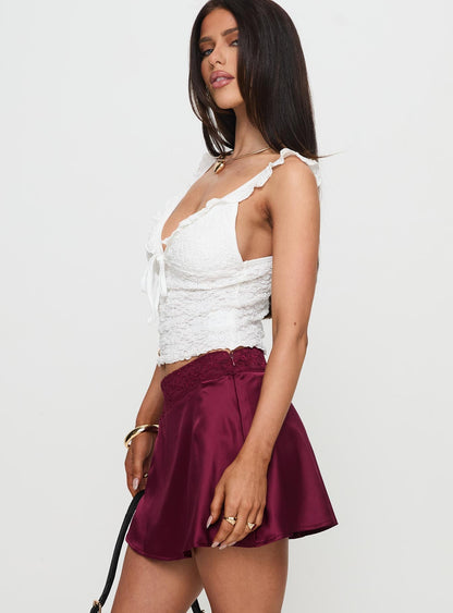 For Me Mini Skirt Burgundy