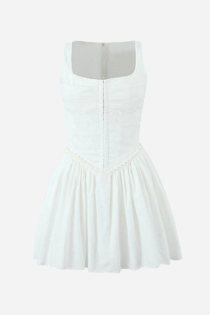 Minivestido plisado con bustier sin mangas 