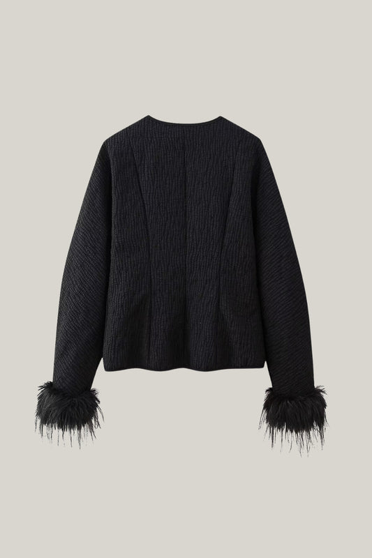 Chaqueta texturizada de plumas Griselda 