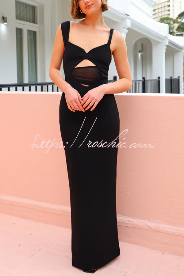 Sexy Slim Fit Asymmetrical Straps Cutout Maxi Dress