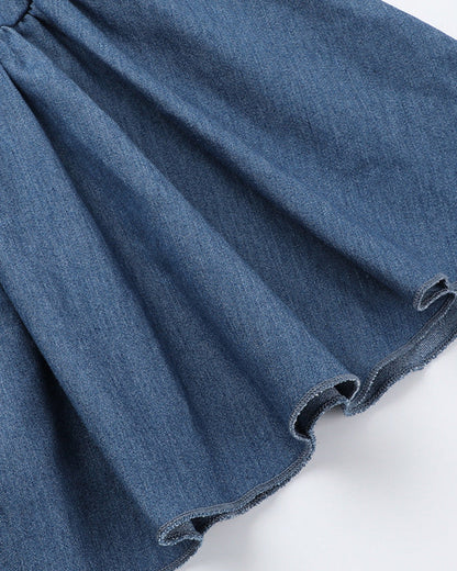 Strappy Tube Top Imitation Denim Dress Short Dress