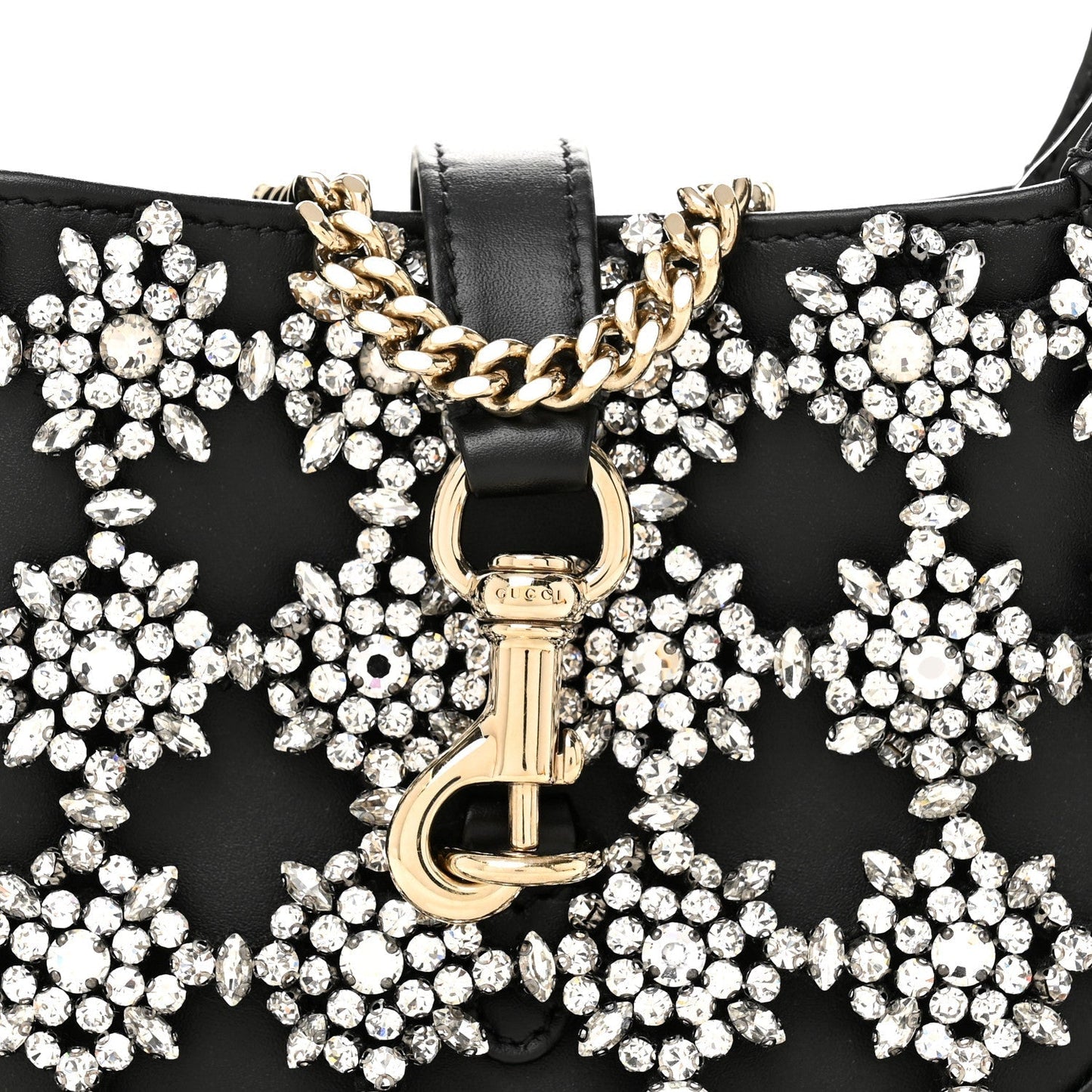Calfskin Crystal Mini Jackie Notte Bag Black