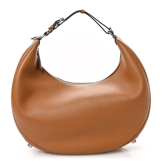 Vitello Grace Matte Medium Fendigraphy Hobo Bag Caramello