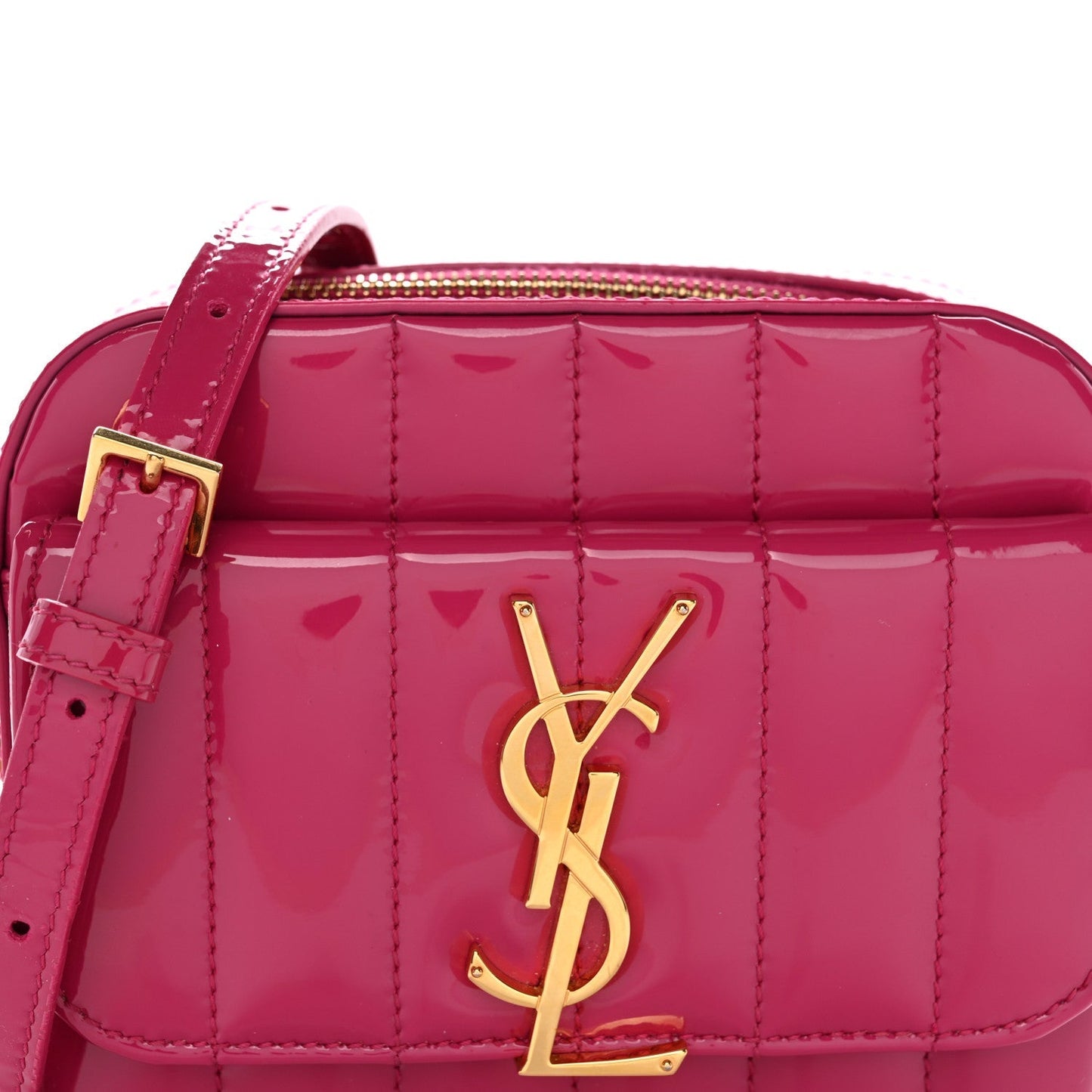 Patent Matelasse Monogram Toy Vicky Camera Bag Freesia