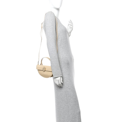 Patent Calfskin GG Half Moon Top Handle Bag Beige