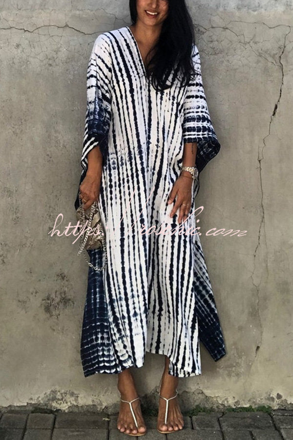 Live Freely Tie Dye Boho Loose Cover-up Dress