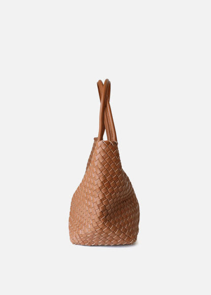 Woven Leather Tote Bag – Large Capacity Handbag for Women