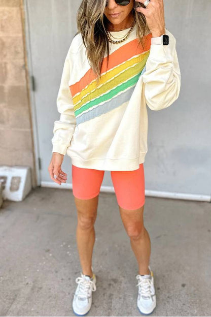 Sudadera con bloques de color arcoíris albaricoque 