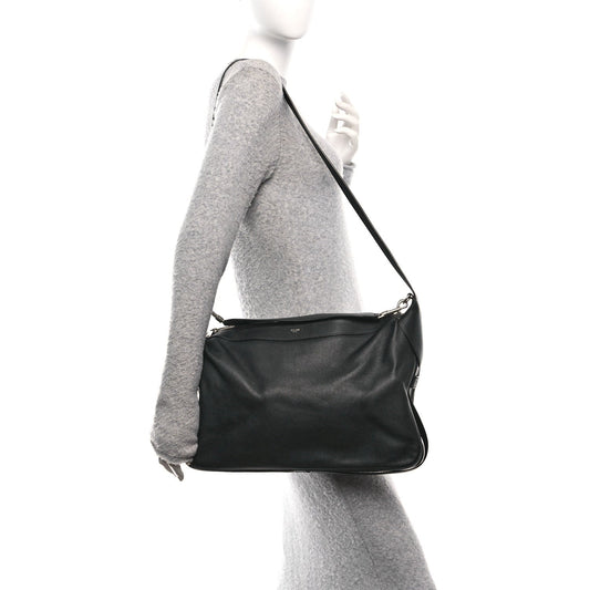 Supple Calfskin Weekend Romy Shoulder Bag Black