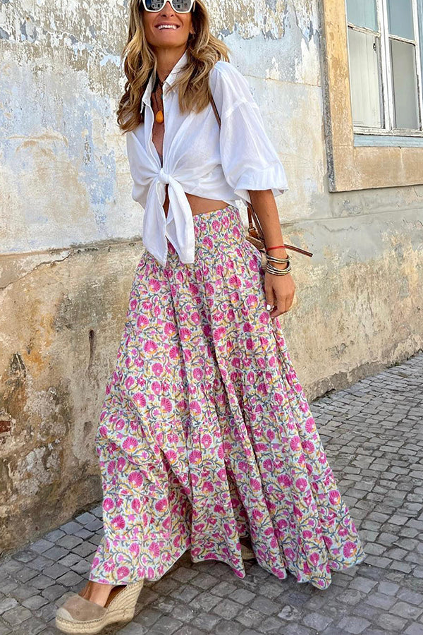 Blusa de lino con lazo delantero French Dreaming