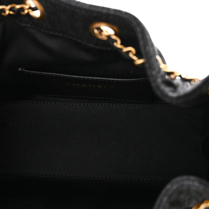 Washed Denim Quilted Mini Chanel 25 Handbag Black