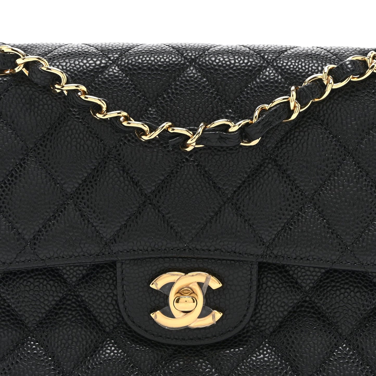 Caviar Quilted Small Double Flap Black