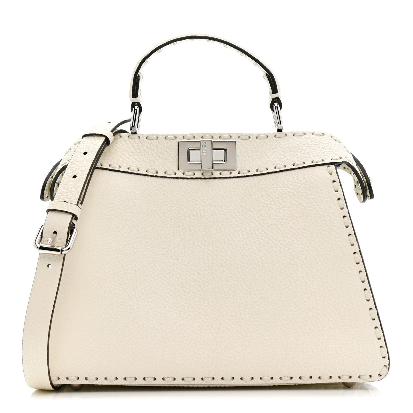 Cuoio Romano Selleria Chamois Small Peekaboo I SEE U Satchel White