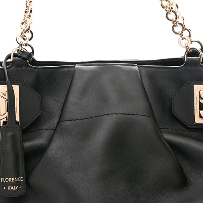Calfskin Gancini Tote Bag Black