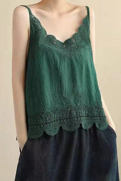 Camisola de encaje hueco con parte superior de camisa de fondo