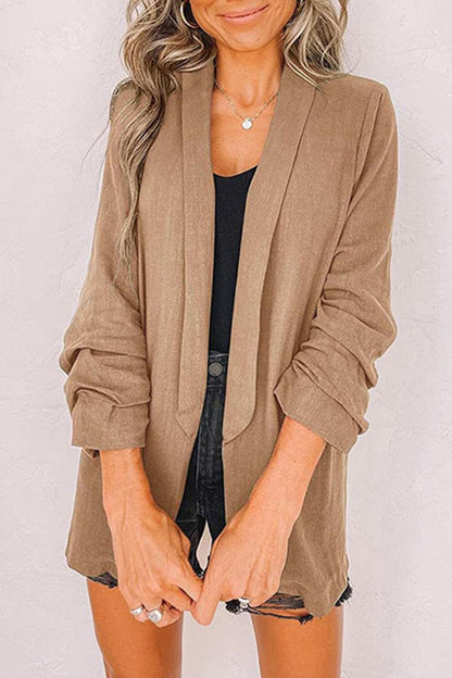 Chaqueta de punto con solapa lisa y bolsillo falso