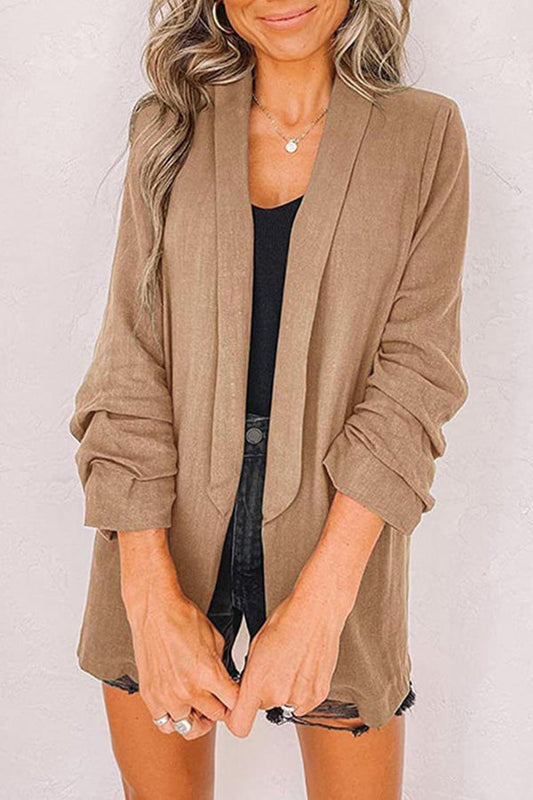 Chaqueta de punto con solapa lisa y bolsillo falso