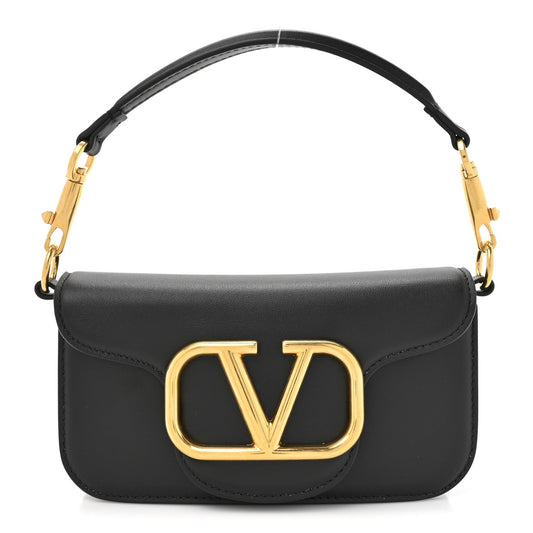 Calfskin Vlogo Small Loco Shoulder Bag Black