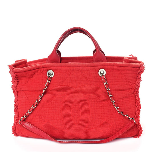 Canvas Large Double Face Shopping Tote Red