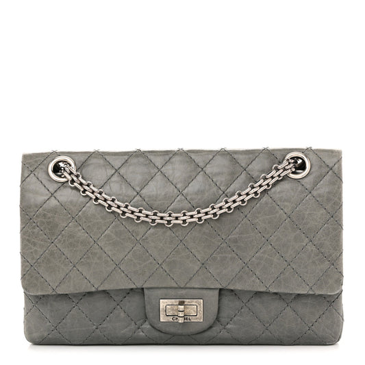 Aged Calfskin Quilted 50th Anniversary 2.55 Reissue Flap 225 Grey