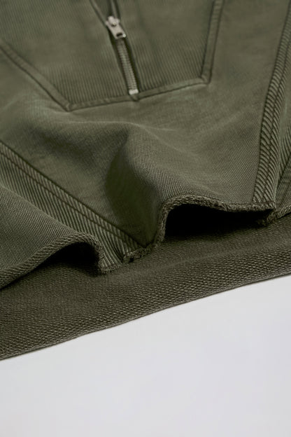 Acid Wash Cropped Sweatshirt in Light Green
