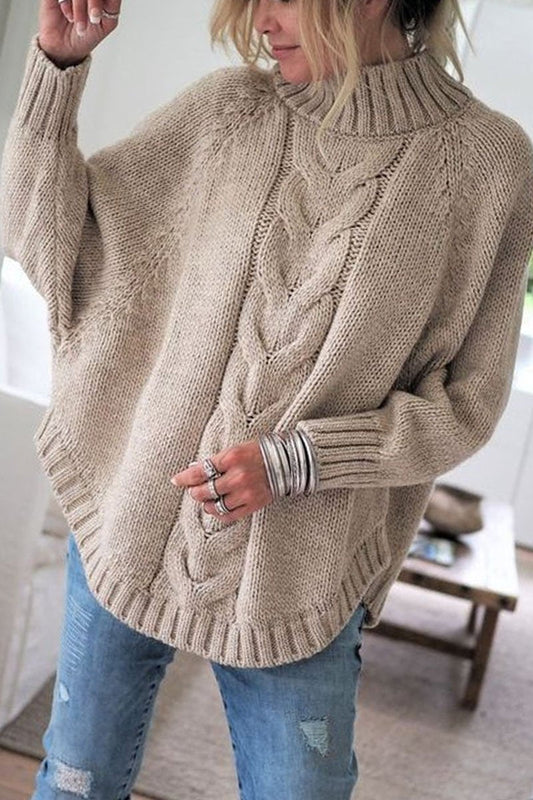 Suéter de punto holgado de cuello alto para invierno (3 colores)