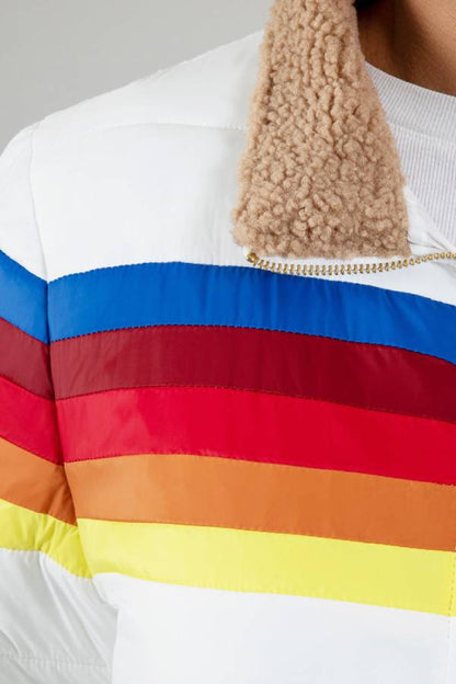 Chaqueta aislante de rayas retro Chasing Rainbows