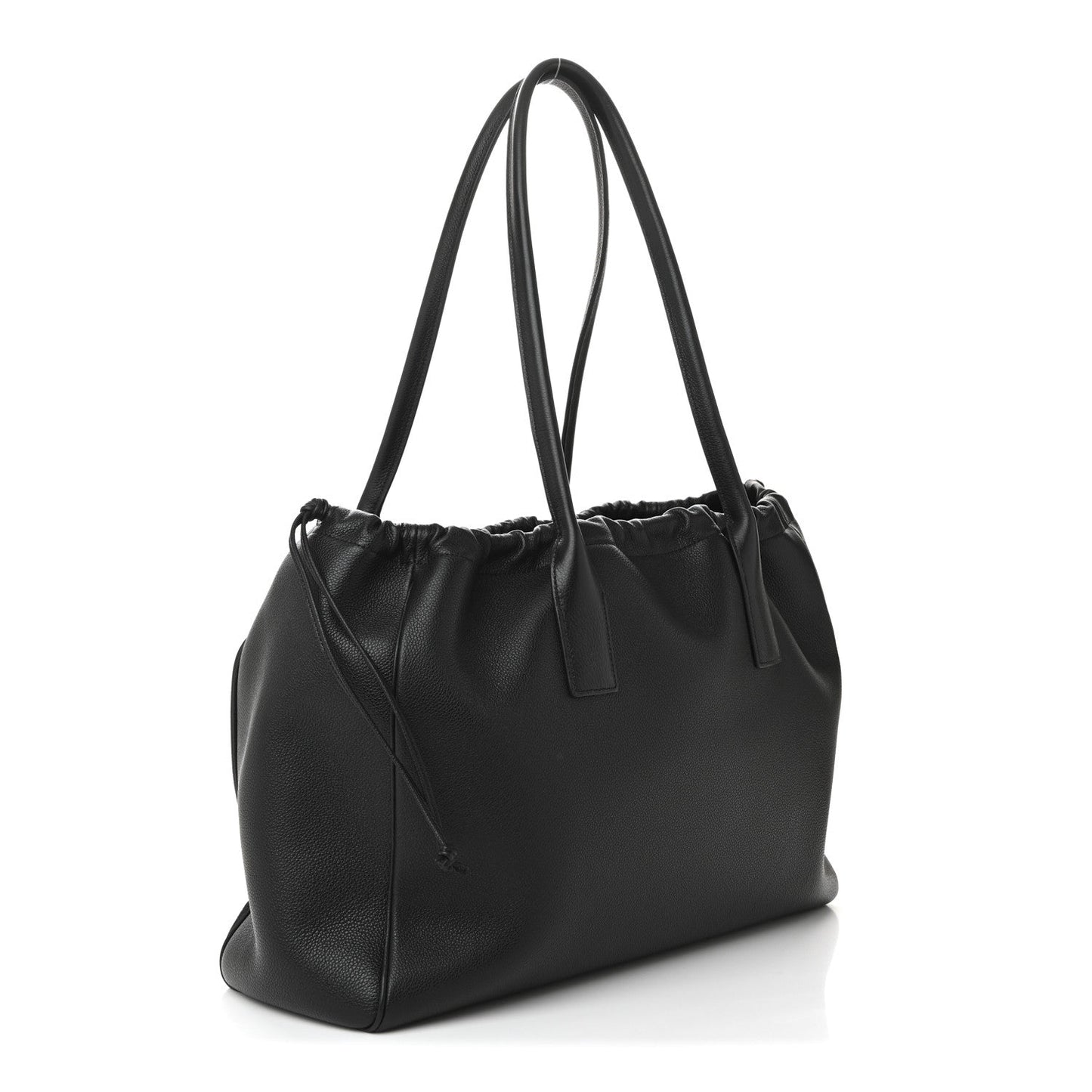 Calfskin Cuir Triomphe Cabas Drawstring Black