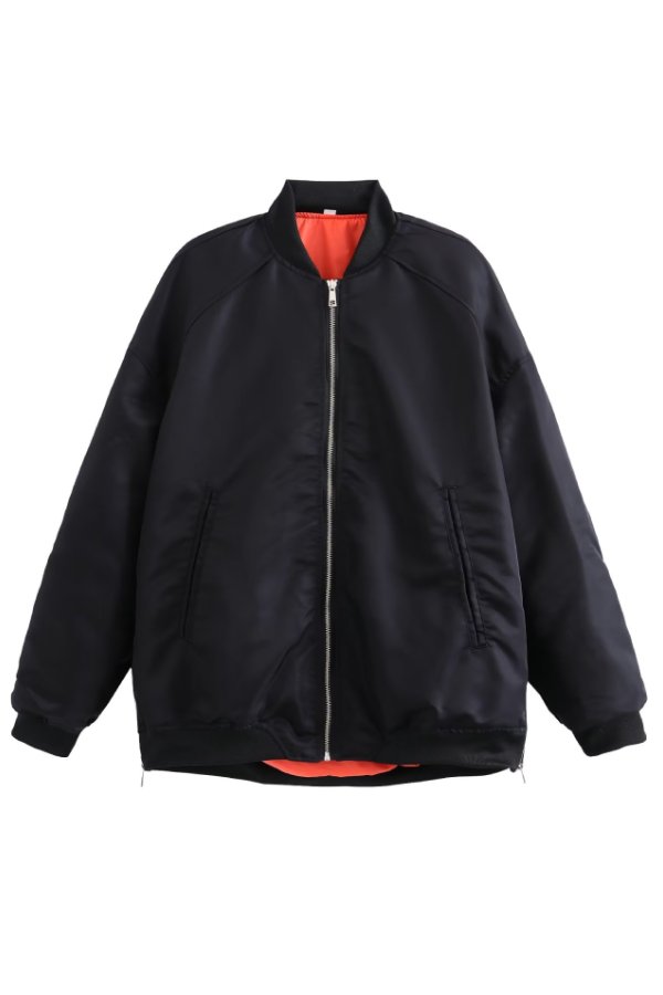 Oversized Bomber Loose Biker Jacket