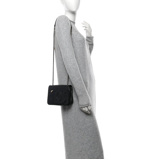 Lambskin CC Mania Flap Bag Black