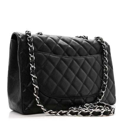 Caviar Quilted Jumbo Single Flap Black