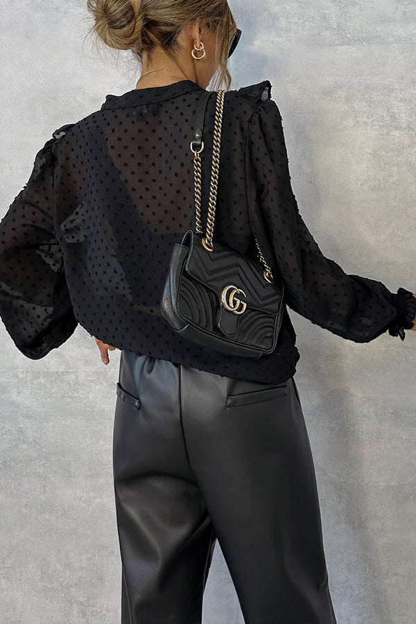 BLUSA DE PLUMETI NEGRA