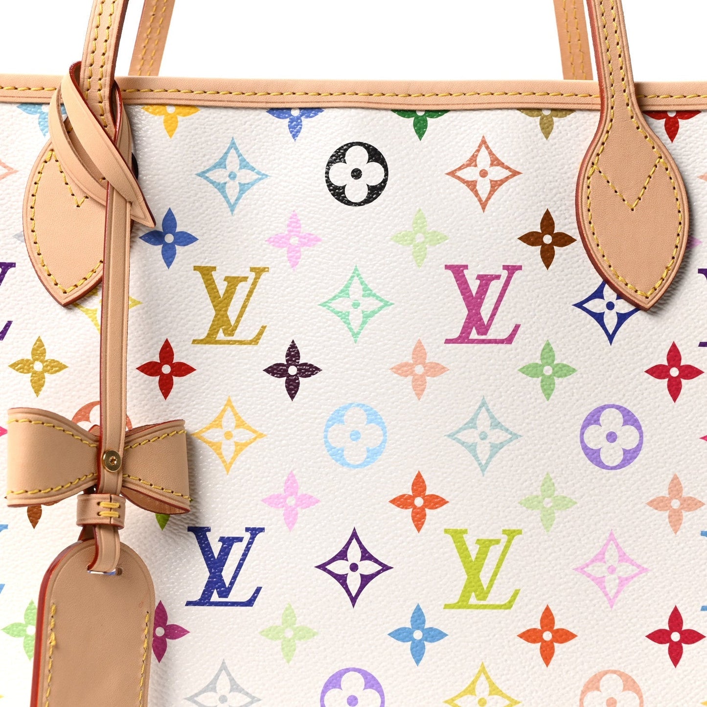 LV X TM Monogram Multicolor Neverfull MM White
