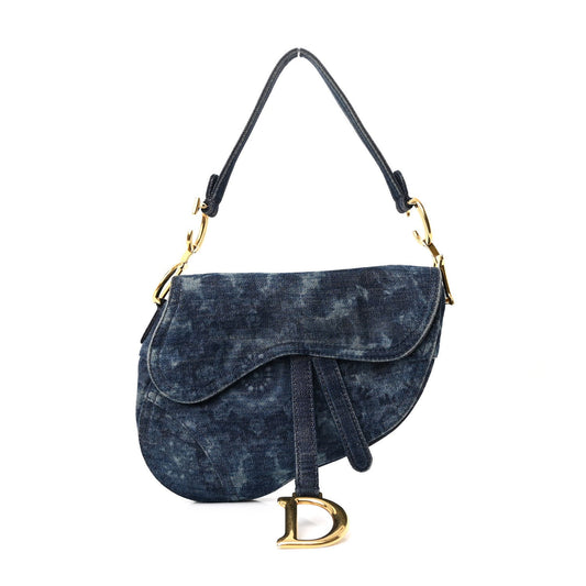 Denim Tie Dye Saddle Bag Blue