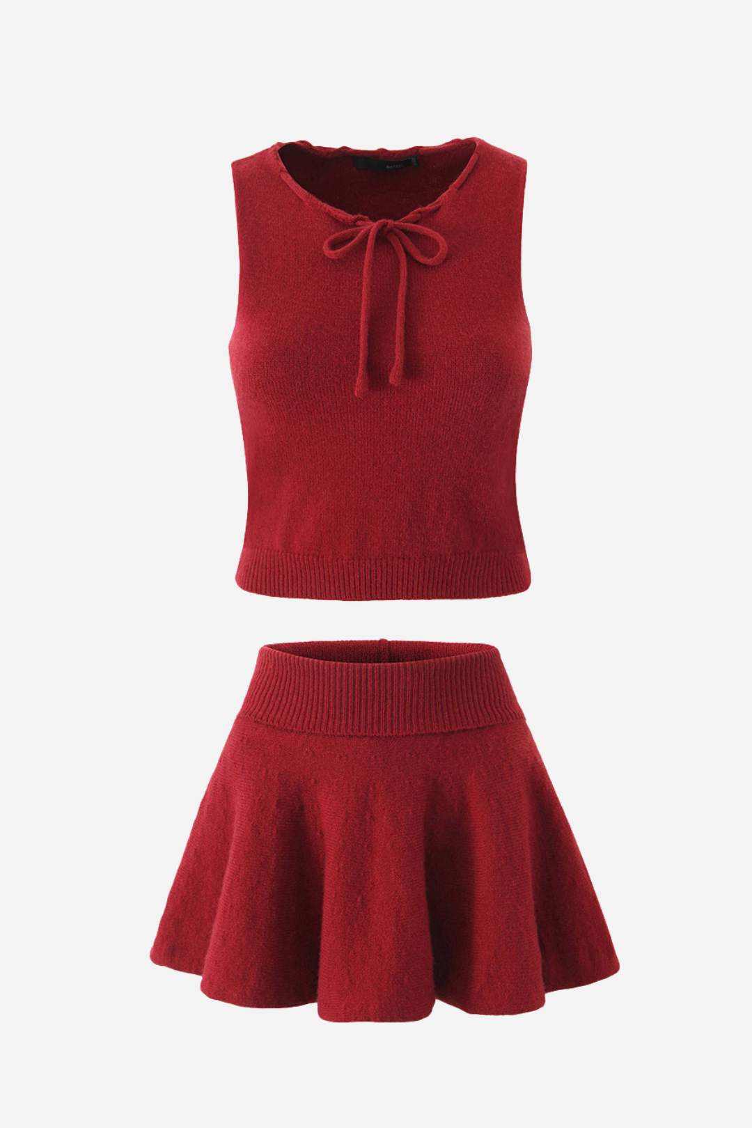 Conjunto de camiseta de tirantes y minifalda de punto Federica 